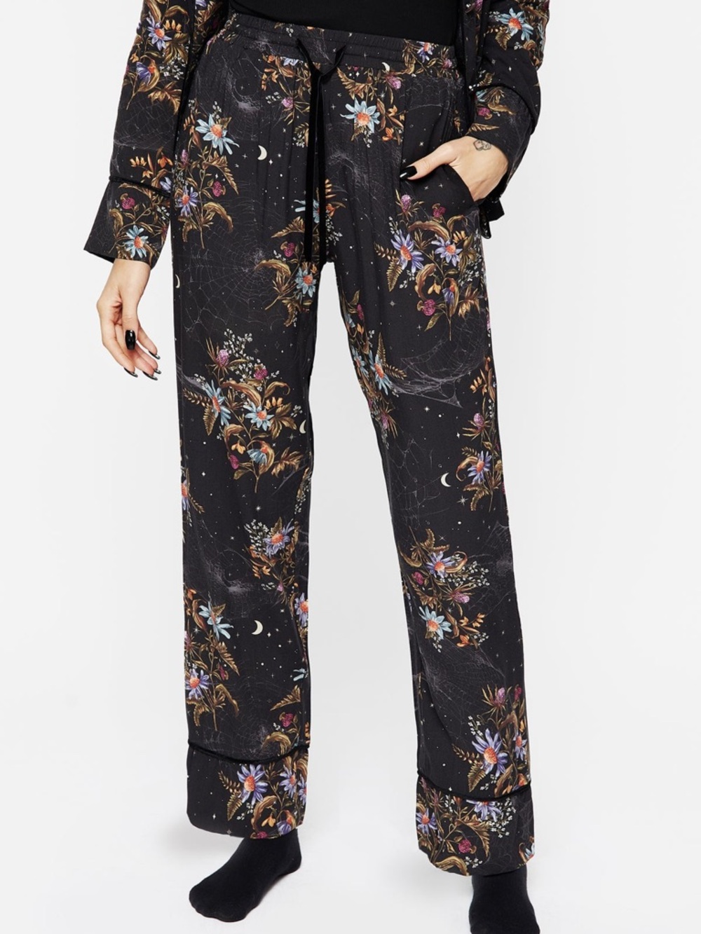 Disturbia | Cleome Floral Spiderweb Pyjama Bottoms